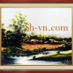 乡村风景画手工刺绣＝可愛的故鄉　2100＝SHVN 2100 - 60cm x 70cm (2)